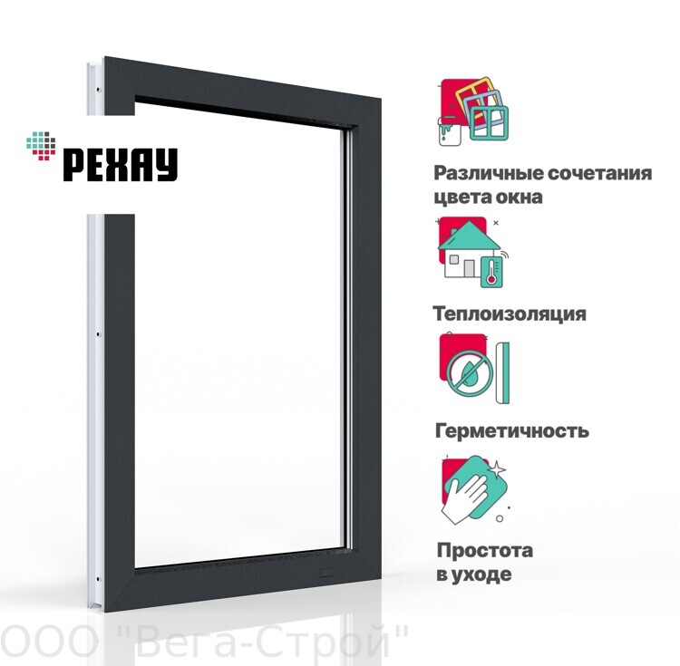 Глухое Rehau Grazio (окрас с двух сторон)